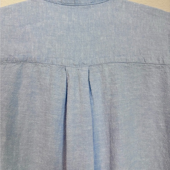 C&C California Light Blue Linen Blend Midi Shirt Dress Size Medium - Picture 10 of 12